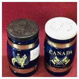 RCMP Cobalt Blue Glass Salt & Pepper Shakers