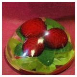 Glass Faux Raspberries Paperweight (Vintage)