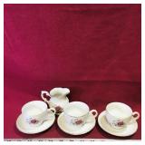 Demitasse Cups & Saucers With Creamer (Vintage)