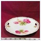 Handled Rose Pattern Decorative Plate (Vintage)