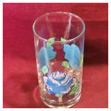 Flower Pattern Drinking Glass (Vintage) (5' Tall)