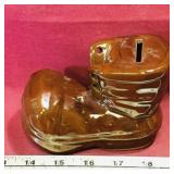 Pottery Boot Coin Bank (Vintage)