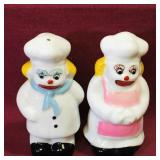 Ceramic Clown Chefs Salt & Pepper Shakers
