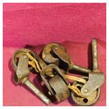 Set Of 4 Metal Chair Casters (Vintage)