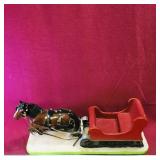 Wood & Plastic Decorative Horse & Carriage