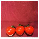 Lot Of 3 Art Glass Strawberries (4 1/2' Tall)