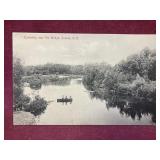 1915 Conoeing Near The Bridge Sussex NB Postcard