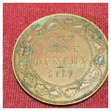 1919 Canada GRV EF40 One Cent Coin