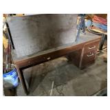 Wooden Office Desk w/File Cabinet