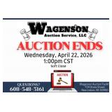 Auction Ends:  Wed, April 22, 2026 1:00pm cst