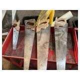 Wood Hand Saws Qty 10, Rolling Cart, Repair Books