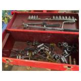 Metal Toolbox, Sockets, Breaker Bar, Speed Drive,
