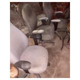 Padded Rolling Office Chairs - Qty 5