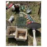 Garden Items - Fence, Flowers, Sprinklers, Hose