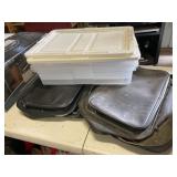 Two Totes w/Lids, Two Travel Cases
