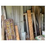 Wood Posts, Sheeting, Assorted Metal and PVC,