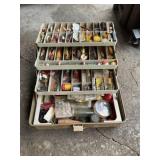 Tackle Box w/Tackle - Wooden Lures and More