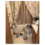 Contents of Bathroom - Cleaners, Towels, Bathmats,
