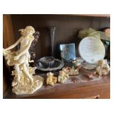 Contents of Shelf - Figurines, Tea Pitcher w/
