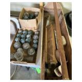Vintage Glass Wire Insulators, Carpenter Tool Box
