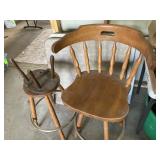 One Swivel Chair, Two Stools
