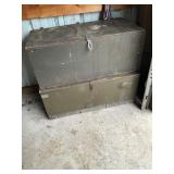 Two Military Wooden Footlockers