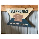 Vintage "Telephone In Every Room" Sign