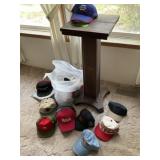 Plant Stand, Ball Caps (appox 20),