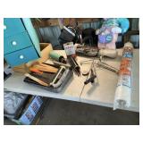 Paint Supplies, Plastic Sheeting, Storage Shelf