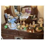 Assorted Decorations - Figurines, Wash Basin,