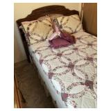 Double Bed - Mattress, Mirrored Headboard, Linens