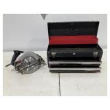 Craftsman Metal Toolbox, 7 1/4 Skillsaw - Tested