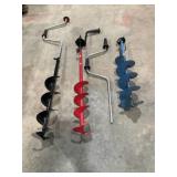 Ice Augers - Qty 2, Drills - Qty 2, Handles