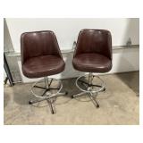 Padded Swivel Bar Stools Adjustable Heights - Qty2