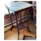 Vintage American French Countryside Table w/Marble