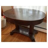 Vintage Oval Pedestal Table 38x29x26