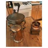 Copper Chafing Dish, Coffee Grinder, Copper