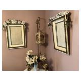 Hanging Wall Lamp, Picture Frames, Statues, Vase
