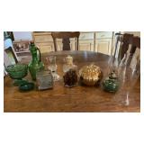 Green Carafe, Candy Bowl, Cookie Jar, Oil Lamp,