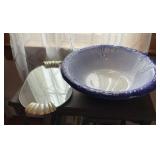 Stoneware Wash Basin, Vanity Mirror