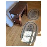 Wooden Book Rack 24x12x20, Rugs - Qty 2