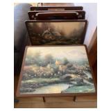 Wooden TV Trays w/Stand - 4 Trays