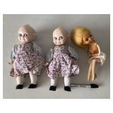 Vintage Dolls - Qty 3, Kewpie - Qty-2