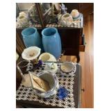 Assorted Glass Decor - Vases, Ring Holders,