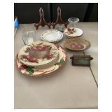 Glassware, Plate Holders, Vintage Day Calendar