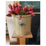 2gal Crock, Plastic Flowers