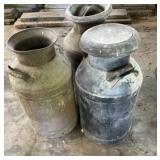 Vintage Milk Cans - Qty 3/Only 2 Lids