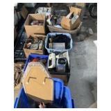 White Glassware, Copper Items, Tote, Blender,
