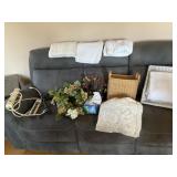 Throw Blanket, Wicker Baskets, Towels, Power