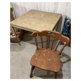 Square Folding Card Table - 36", Wood Chair